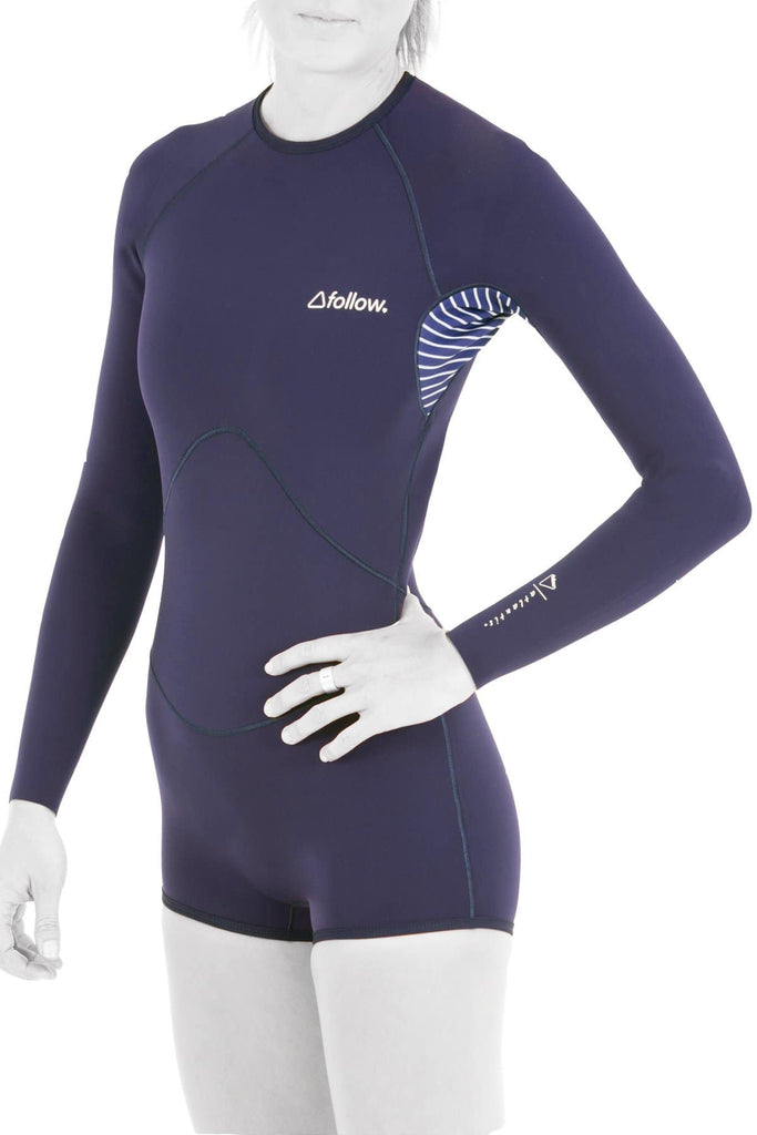 2019 Follow Atlantis Longsleeve Springy - 8/S - Navy Wetsuits Wakehub Wakeboard Store